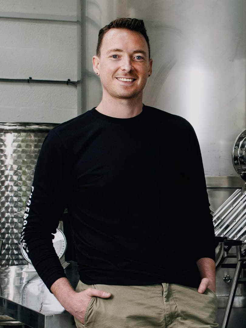 Paddy, founder of FoodSafe, in the Pure Booch production room